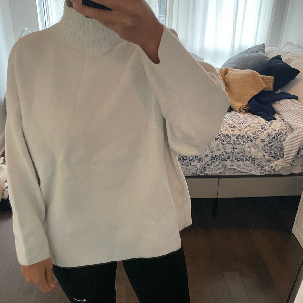 Zara white knit turtleneck